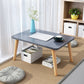 Rectangular Writing Desk with Artificial Wood Face and Wood Legs Grey Clearhalo 'furn' 'furn_office_desk' 'Furniture' 'furniture_office_desk' 'Office Desks' 'Office Furniture' 'office_desk' 4983422