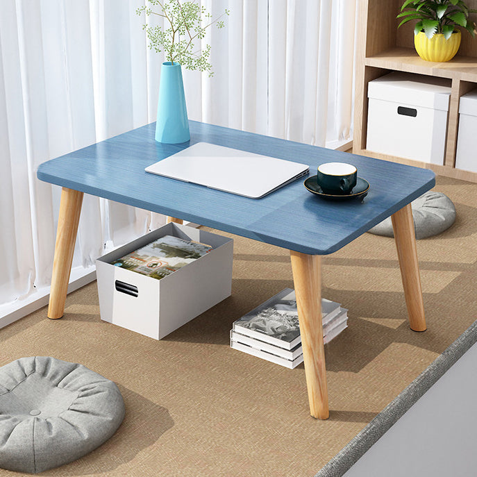 Rectangular Writing Desk with Artificial Wood Face and Wood Legs Blue Clearhalo 'furn' 'furn_office_desk' 'Furniture' 'furniture_office_desk' 'Office Desks' 'Office Furniture' 'office_desk' 4983431