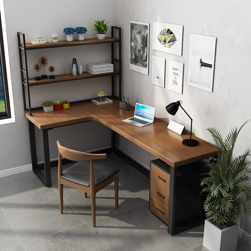 Modern L-Shape Home Bedroom Desk Office Solid Wood Writing Desk Clearhalo 'furn' 'furn_office_desk' 'Furniture' 'furniture_office_desk' 'Office Desks' 'Office Furniture' 'office_desk' 4983453