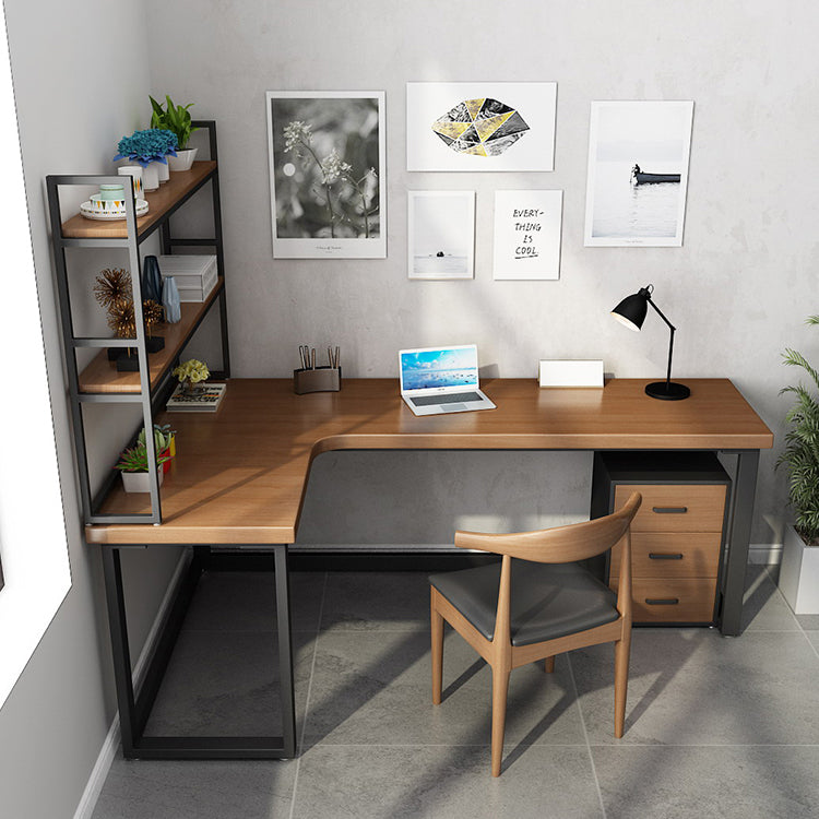 Modern L-Shape Home Bedroom Desk Office Solid Wood Writing Desk Clearhalo 'furn' 'furn_office_desk' 'Furniture' 'furniture_office_desk' 'Office Desks' 'Office Furniture' 'office_desk' 4983454