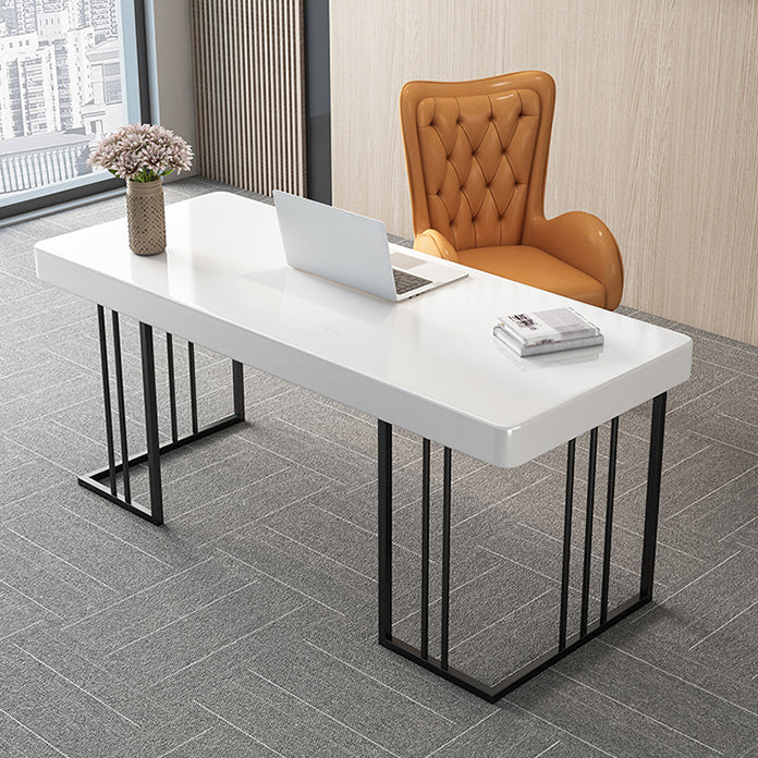 Glam Style Writing Desk Study Room and Office Desk with 1-drawer 47.2"L x 23.6"W x 29.5"H Black White Clearhalo 'furn' 'furn_office_desk' 'Furniture' 'furniture_office_desk' 'Office Desks' 'Office Furniture' 'office_desk' 4983486