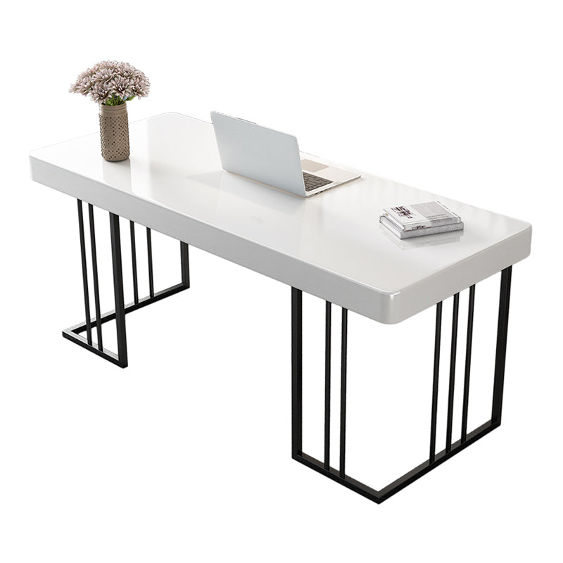 Glam Style Writing Desk Study Room and Office Desk with 1-drawer Black White Clearhalo 'furn' 'furn_office_desk' 'Furniture' 'furniture_office_desk' 'Office Desks' 'Office Furniture' 'office_desk' 4983490