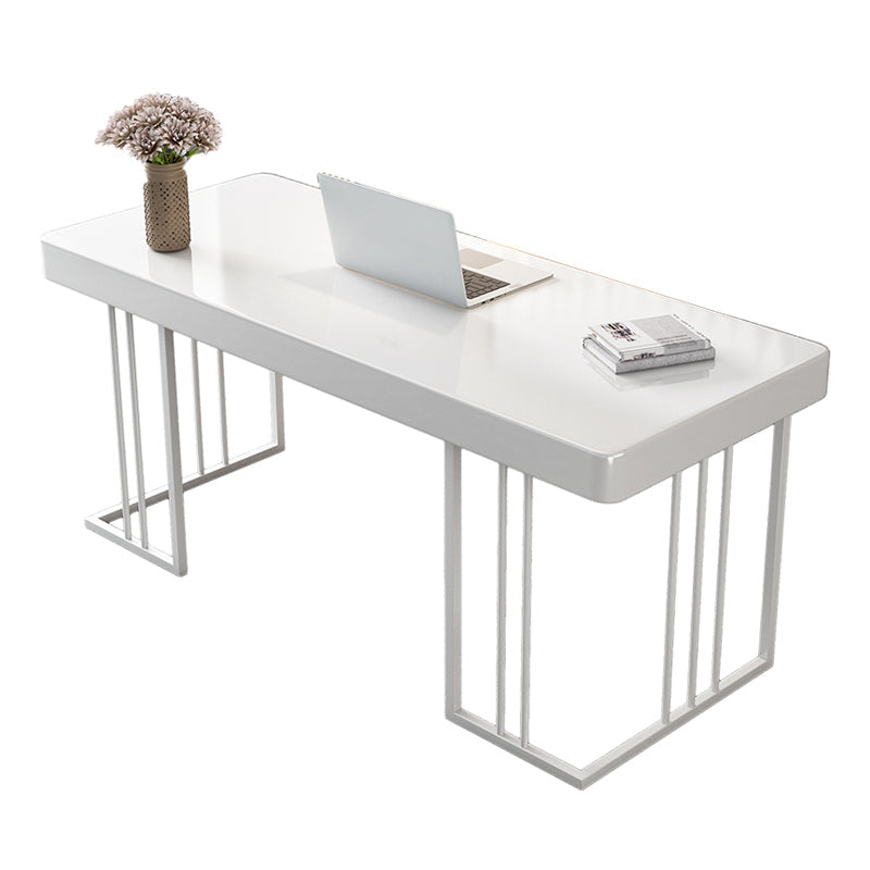 Glam Style Writing Desk Study Room and Office Desk with 1-drawer White White Clearhalo 'furn' 'furn_office_desk' 'Furniture' 'furniture_office_desk' 'Office Desks' 'Office Furniture' 'office_desk' 4983495