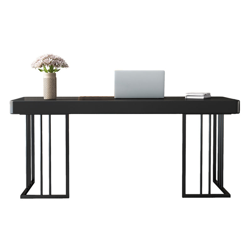 Glam Style Writing Desk Study Room and Office Desk with 1-drawer Black Black Clearhalo 'furn' 'furn_office_desk' 'Furniture' 'furniture_office_desk' 'Office Desks' 'Office Furniture' 'office_desk' 4983497