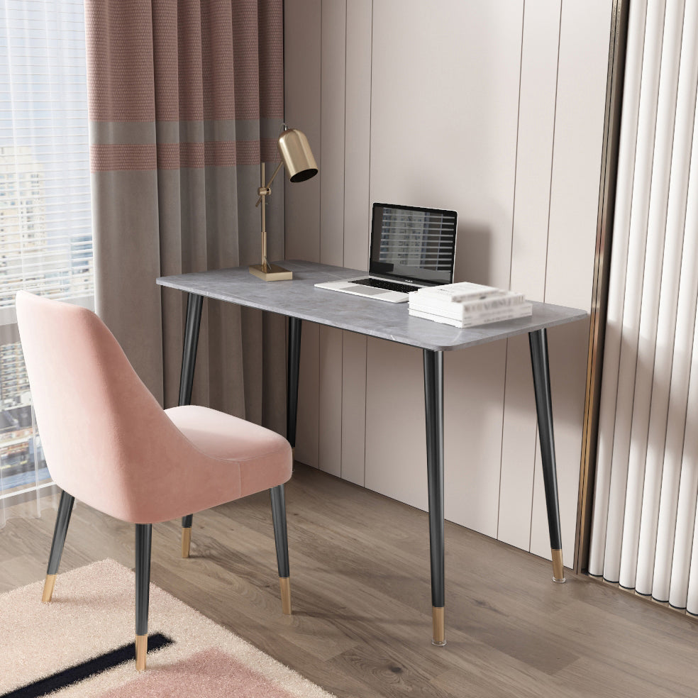 Glam Style Writing Desk Rectangular Home Parsons Base Office Desk 51.2"L x 27.6"W x 29.5"H Grey Clearhalo 'furn' 'furn_office_desk' 'Furniture' 'furniture_office_desk' 'Office Desks' 'Office Furniture' 'office_desk' 4983505