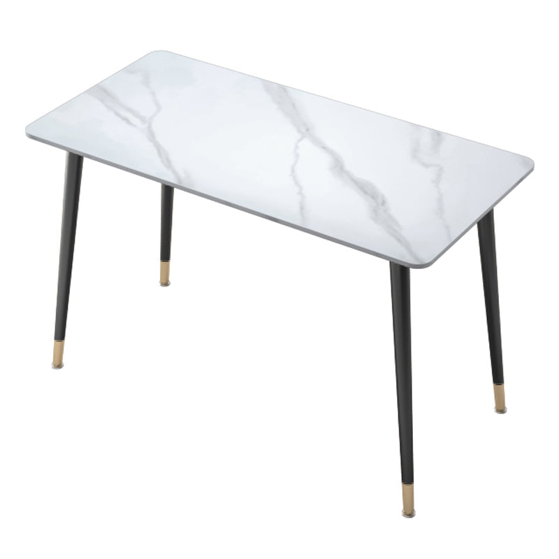 Glam Style Writing Desk Rectangular Home Parsons Base Office Desk White Clearhalo 'furn' 'furn_office_desk' 'Furniture' 'furniture_office_desk' 'Office Desks' 'Office Furniture' 'office_desk' 4983509