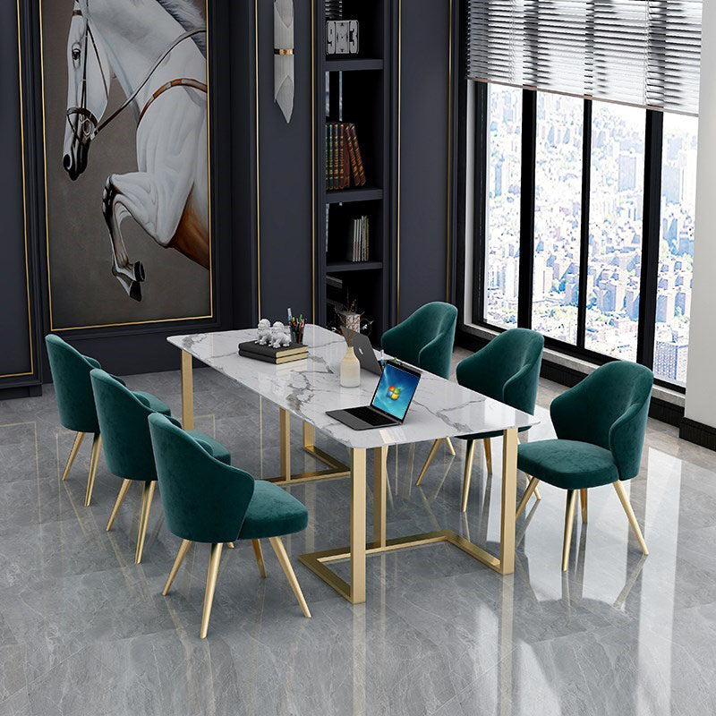 Sintered Stone Curved Meeting Table Home Office Luxury Writing Desk Clearhalo 'furn' 'furn_office_desk' 'Furniture' 'furniture_office_desk' 'Office Desks' 'Office Furniture' 'office_desk' 4983526