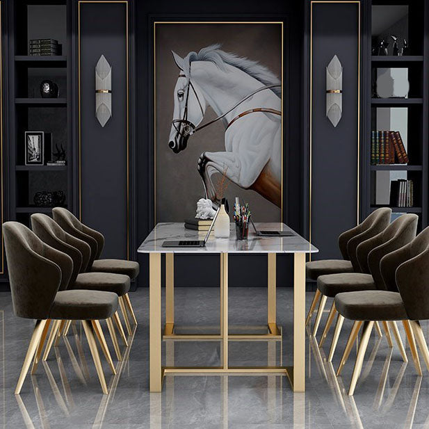 Sintered Stone Curved Meeting Table Home Office Luxury Writing Desk Clearhalo 'furn' 'furn_office_desk' 'Furniture' 'furniture_office_desk' 'Office Desks' 'Office Furniture' 'office_desk' 4983535