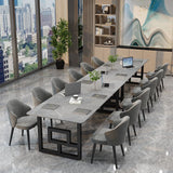 Modern Meeting Table Home Office Sintered Stone Curved Writing Desk Clearhalo 'furn' 'furn_office_desk' 'Furniture' 'furniture_office_desk' 'Office Desks' 'Office Furniture' 'office_desk' 4983560