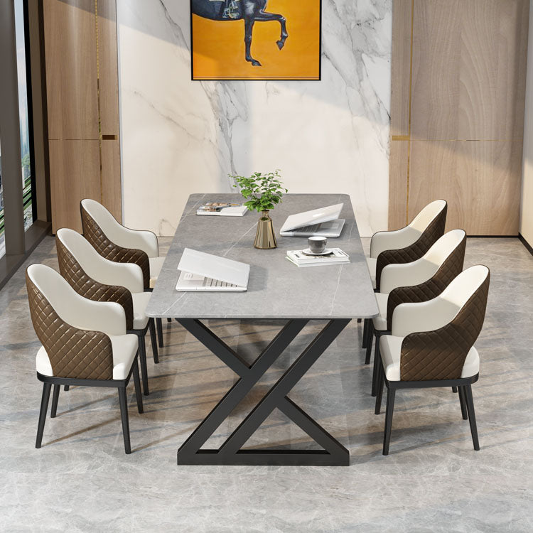 Sintered Stone Curved Meeting Table Home Office Modern Writing Desk Clearhalo 'furn' 'furn_office_desk' 'Furniture' 'furniture_office_desk' 'Office Desks' 'Office Furniture' 'office_desk' 4983581