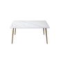 Glam Style Office Desk Rectangular Writing Desk with Metal Legs 39.4"L x 23.6"W x 29.5"H Matte White Clearhalo 'furn' 'furn_office_desk' 'Furniture' 'furniture_office_desk' 'Office Desks' 'Office Furniture' 'office_desk' 4983588