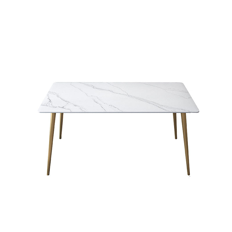 Glam Style Office Desk Rectangular Writing Desk with Metal Legs 39.4"L x 23.6"W x 29.5"H Matte White Clearhalo 'furn' 'furn_office_desk' 'Furniture' 'furniture_office_desk' 'Office Desks' 'Office Furniture' 'office_desk' 4983588