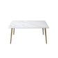 Glam Style Office Desk Rectangular Writing Desk with Metal Legs 47.2"L x 23.6"W x 29.5"H Matte White Clearhalo 'furn' 'furn_office_desk' 'Furniture' 'furniture_office_desk' 'Office Desks' 'Office Furniture' 'office_desk' 4983592