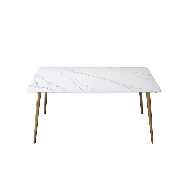 Glam Style Office Desk Rectangular Writing Desk with Metal Legs 47.2"L x 23.6"W x 29.5"H Matte White Clearhalo 'furn' 'furn_office_desk' 'Furniture' 'furniture_office_desk' 'Office Desks' 'Office Furniture' 'office_desk' 4983592