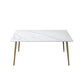 Glam Style Office Desk Rectangular Writing Desk with Metal Legs 55.1"L x 31.5"W x 29.5"H Matte White Clearhalo 'furn' 'furn_office_desk' 'Furniture' 'furniture_office_desk' 'Office Desks' 'Office Furniture' 'office_desk' 4983593