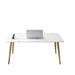 Glam Style Office Desk Rectangular Writing Desk with Metal Legs Clearhalo 'furn' 'furn_office_desk' 'Furniture' 'furniture_office_desk' 'Office Desks' 'Office Furniture' 'office_desk' 4983596