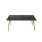 Glam Style Office Desk Rectangular Writing Desk with Metal Legs 39.4"L x 23.6"W x 29.5"H Black Gold Clearhalo 'furn' 'furn_office_desk' 'Furniture' 'furniture_office_desk' 'Office Desks' 'Office Furniture' 'office_desk' 4983597