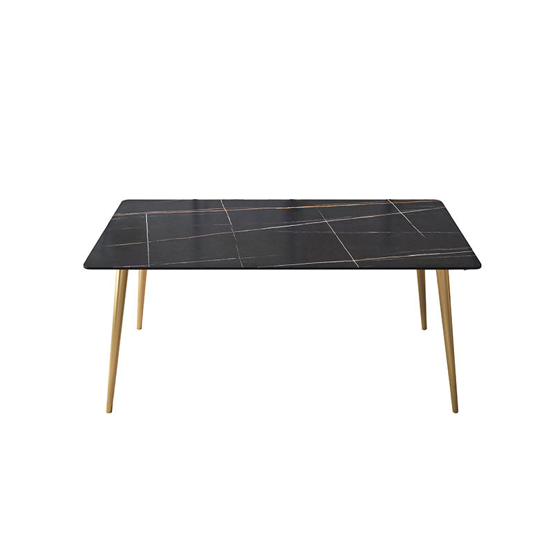 Glam Style Office Desk Rectangular Writing Desk with Metal Legs 39.4"L x 23.6"W x 29.5"H Black Gold Clearhalo 'furn' 'furn_office_desk' 'Furniture' 'furniture_office_desk' 'Office Desks' 'Office Furniture' 'office_desk' 4983597