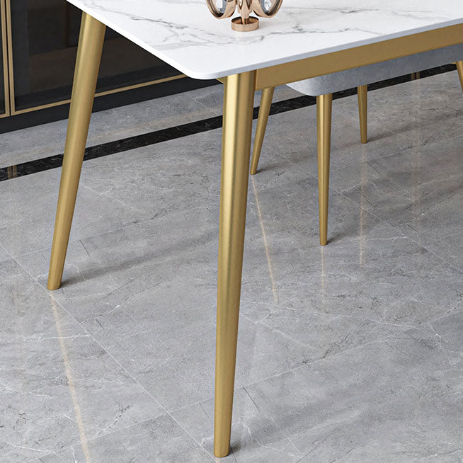 Glam Style Office Desk Rectangular Writing Desk with Metal Legs Clearhalo 'furn' 'furn_office_desk' 'Furniture' 'furniture_office_desk' 'Office Desks' 'Office Furniture' 'office_desk' 4983598