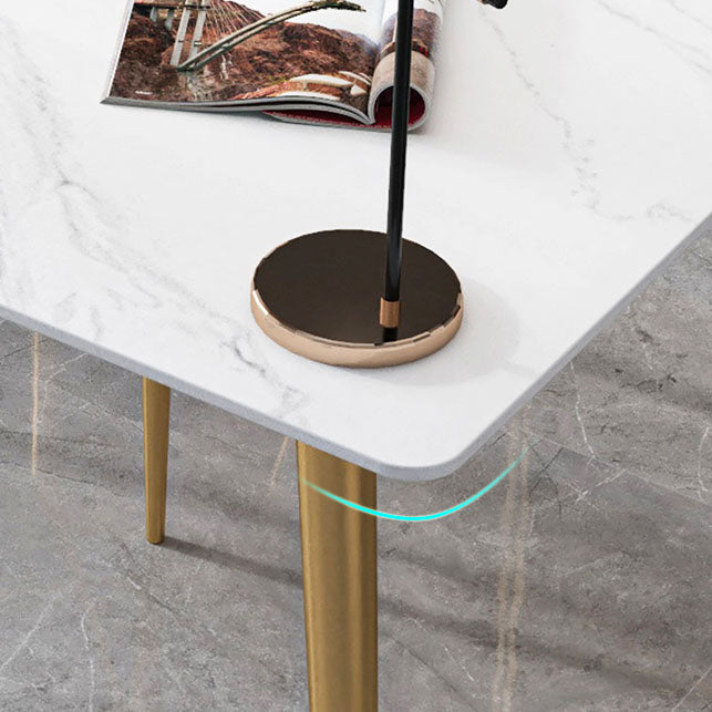 Glam Style Office Desk Rectangular Writing Desk with Metal Legs Clearhalo 'furn' 'furn_office_desk' 'Furniture' 'furniture_office_desk' 'Office Desks' 'Office Furniture' 'office_desk' 4983599