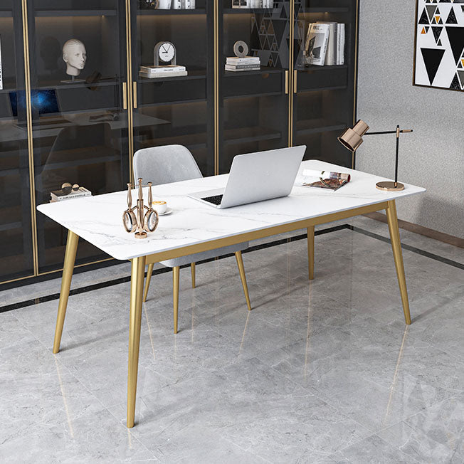 Glam Style Office Desk Rectangular Writing Desk with Metal Legs Clearhalo 'furn' 'furn_office_desk' 'Furniture' 'furniture_office_desk' 'Office Desks' 'Office Furniture' 'office_desk' 4983601