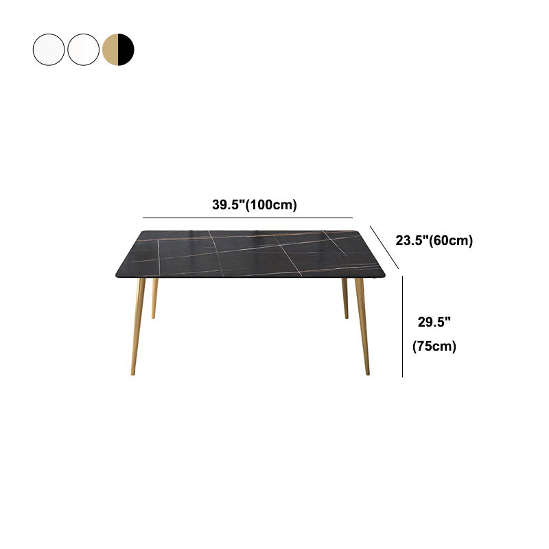 Glam Style Office Desk Rectangular Writing Desk with Metal Legs Clearhalo 'furn' 'furn_office_desk' 'Furniture' 'furniture_office_desk' 'Office Desks' 'Office Furniture' 'office_desk' 4983604