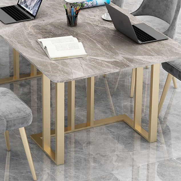 Curved Meeting Table Home Office Sintered Stone Modern Writing Desk Clearhalo 'furn' 'furn_office_desk' 'Furniture' 'furniture_office_desk' 'Office Desks' 'Office Furniture' 'office_desk' 4983614