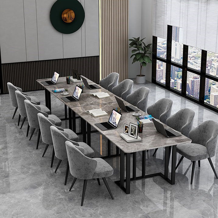 Curved Meeting Table Home Office Sintered Stone Modern Writing Desk Clearhalo 'furn' 'furn_office_desk' 'Furniture' 'furniture_office_desk' 'Office Desks' 'Office Furniture' 'office_desk' 4983616