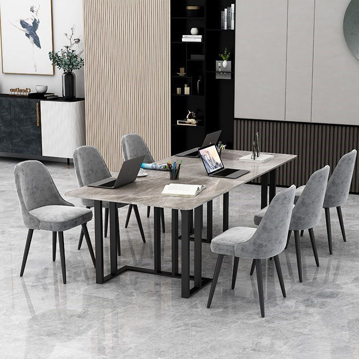Curved Meeting Table Home Office Sintered Stone Modern Writing Desk Clearhalo 'furn' 'furn_office_desk' 'Furniture' 'furniture_office_desk' 'Office Desks' 'Office Furniture' 'office_desk' 4983619