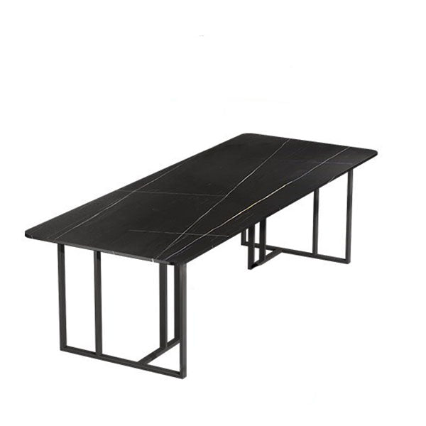 Sintered Stone Rectangular Meeting Table Home Office Luxury Writing Desk Black Clearhalo 'furn' 'furn_office_desk' 'Furniture' 'furniture_office_desk' 'Office Desks' 'Office Furniture' 'office_desk' 4983651