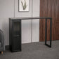 Modern Stone Pub Bar Table Indoor Event and Cocktail Table with Storage Black Without Chairs Clearhalo 'Bar Furniture' 'Bar Tables' 'bar_tables' 'furn' 'furn_bar_tables' 'Furniture' 'furniture_bar_tables' 'Kitchen & Dining Furniture' 4983682