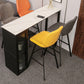 Modern Stone Pub Bar Table Indoor Event and Cocktail Table with Storage 70.9"L x 15.7"W x 41.3"H White Without Chairs Clearhalo 'Bar Furniture' 'Bar Tables' 'bar_tables' 'furn' 'furn_bar_tables' 'Furniture' 'furniture_bar_tables' 'Kitchen & Dining Furniture' 4983685