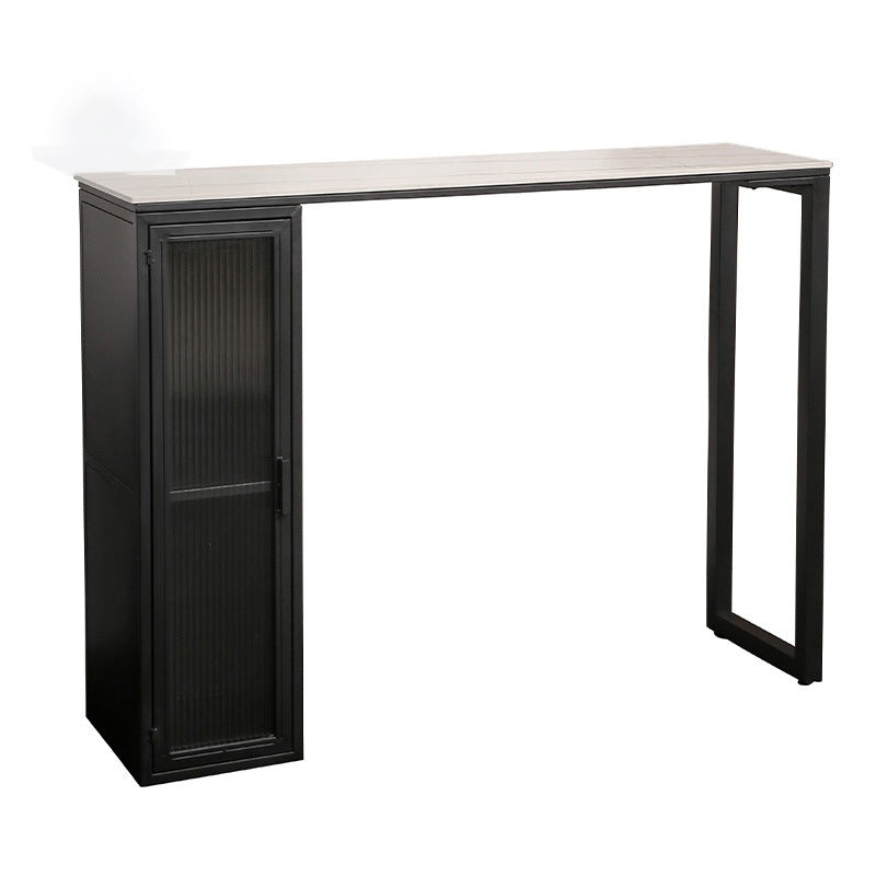 Modern Stone Pub Bar Table Indoor Event and Cocktail Table with Storage Clearhalo 'Bar Furniture' 'Bar Tables' 'bar_tables' 'furn' 'furn_bar_tables' 'Furniture' 'furniture_bar_tables' 'Kitchen & Dining Furniture' 4983687