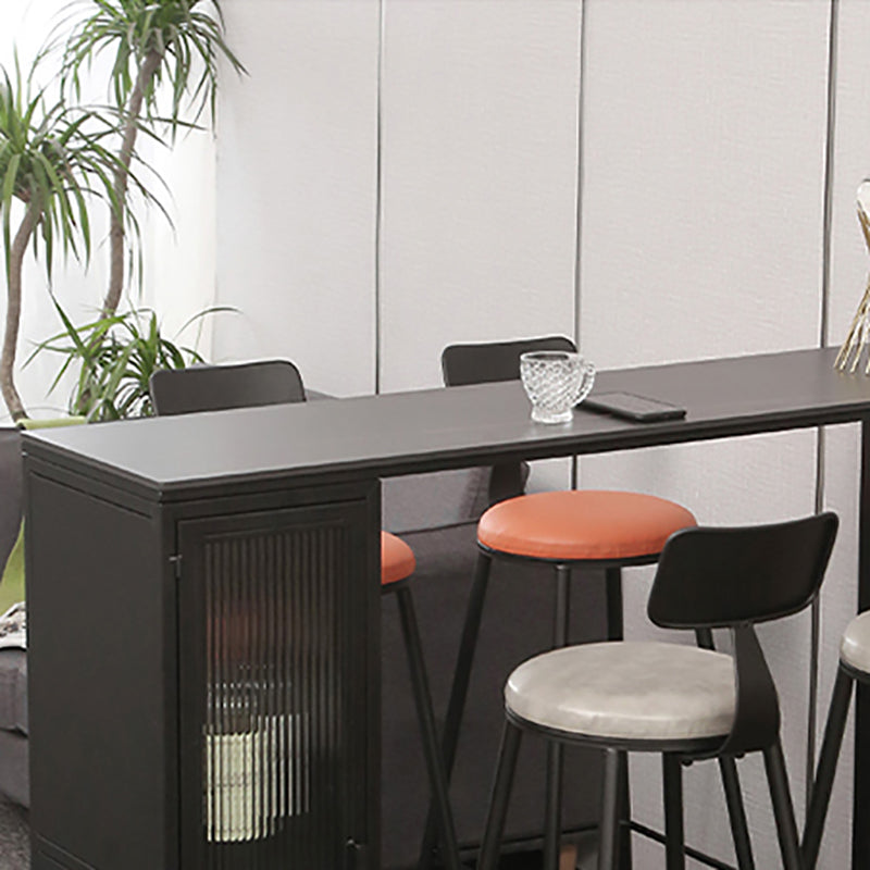 Modern Stone Pub Bar Table Indoor Event and Cocktail Table with Storage Clearhalo 'Bar Furniture' 'Bar Tables' 'bar_tables' 'furn' 'furn_bar_tables' 'Furniture' 'furniture_bar_tables' 'Kitchen & Dining Furniture' 4983690