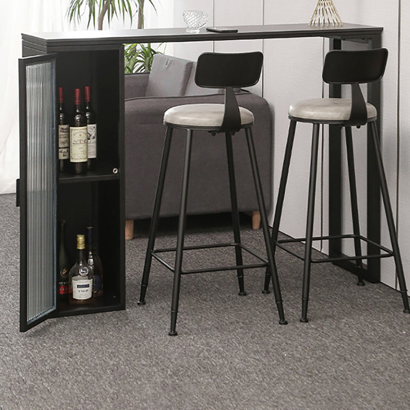 Modern Stone Pub Bar Table Indoor Event and Cocktail Table with Storage Clearhalo 'Bar Furniture' 'Bar Tables' 'bar_tables' 'furn' 'furn_bar_tables' 'Furniture' 'furniture_bar_tables' 'Kitchen & Dining Furniture' 4983694