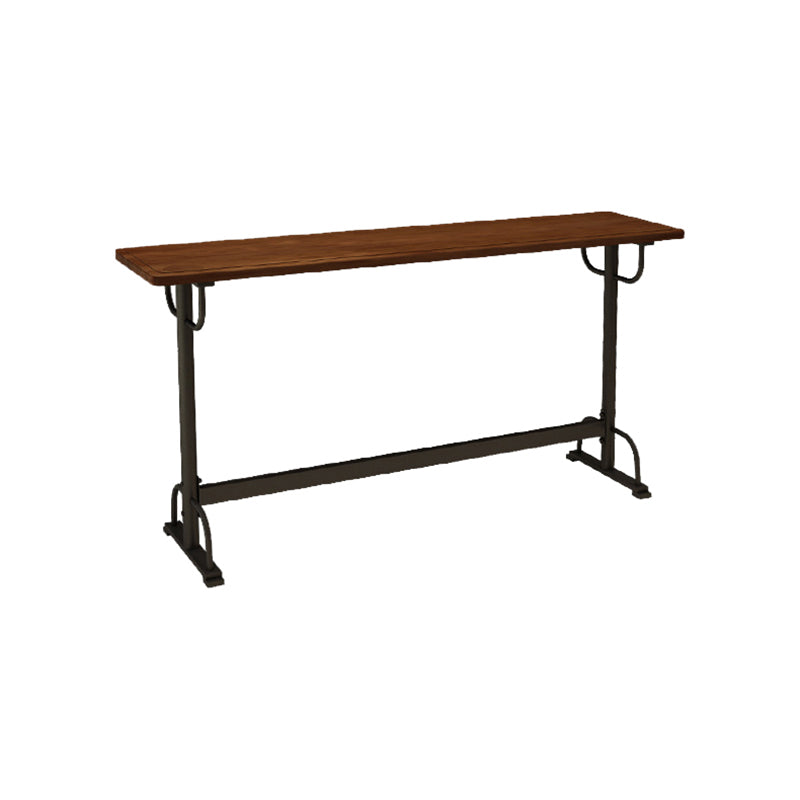 Pine Wood Bar Table Rectangle Industrial Bar Dining Table with Trestle Base in Black Without Chairs Clearhalo 'Bar Furniture' 'Bar Tables' 'bar_tables' 'furn' 'furn_bar_tables' 'Furniture' 'furniture_bar_tables' 'Kitchen & Dining Furniture' 4983702