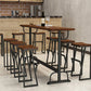 Pine Wood Bar Table Rectangle Industrial Bar Dining Table with Trestle Base in Black 63"L x 19.7"W x 41.3"H Without Chairs Clearhalo 'Bar Furniture' 'Bar Tables' 'bar_tables' 'furn' 'furn_bar_tables' 'Furniture' 'furniture_bar_tables' 'Kitchen & Dining Furniture' 4983704