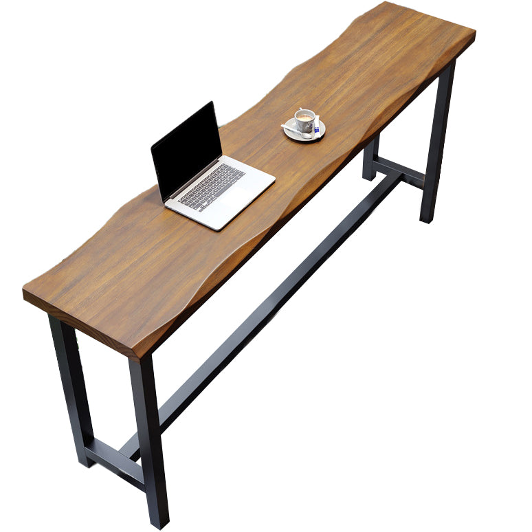 Industrial Rectangle Bar Table Pine Wood Bar Table with Trestle Base Without Chairs Clearhalo 'Bar Furniture' 'Bar Tables' 'bar_tables' 'furn' 'furn_bar_tables' 'Furniture' 'furniture_bar_tables' 'Kitchen & Dining Furniture' 4983744