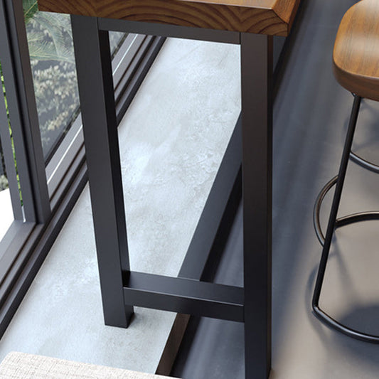 Industrial Rectangle Bar Table Pine Wood Bar Table with Trestle Base Clearhalo 'Bar Furniture' 'Bar Tables' 'bar_tables' 'furn' 'furn_bar_tables' 'Furniture' 'furniture_bar_tables' 'Kitchen & Dining Furniture' 4983745