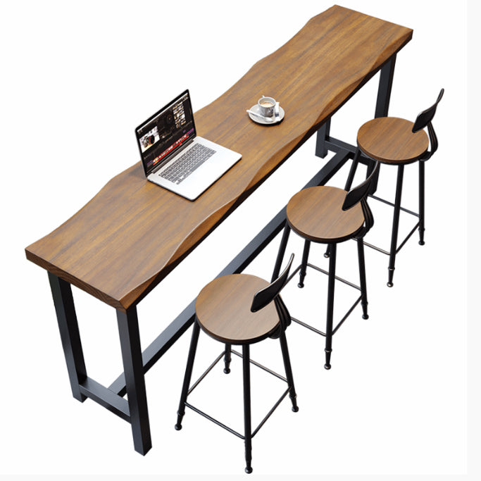 Industrial Rectangle Bar Table Pine Wood Bar Table with Trestle Base Clearhalo 'Bar Furniture' 'Bar Tables' 'bar_tables' 'furn' 'furn_bar_tables' 'Furniture' 'furniture_bar_tables' 'Kitchen & Dining Furniture' 4983747