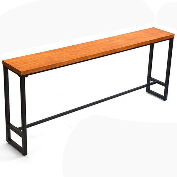 Industrial Bar Table Solid Wood Bar Dining Table with Trestle Base Without Chairs Clearhalo 'Bar Furniture' 'Bar Tables' 'bar_tables' 'furn' 'furn_bar_tables' 'Furniture' 'furniture_bar_tables' 'Kitchen & Dining Furniture' 4983761