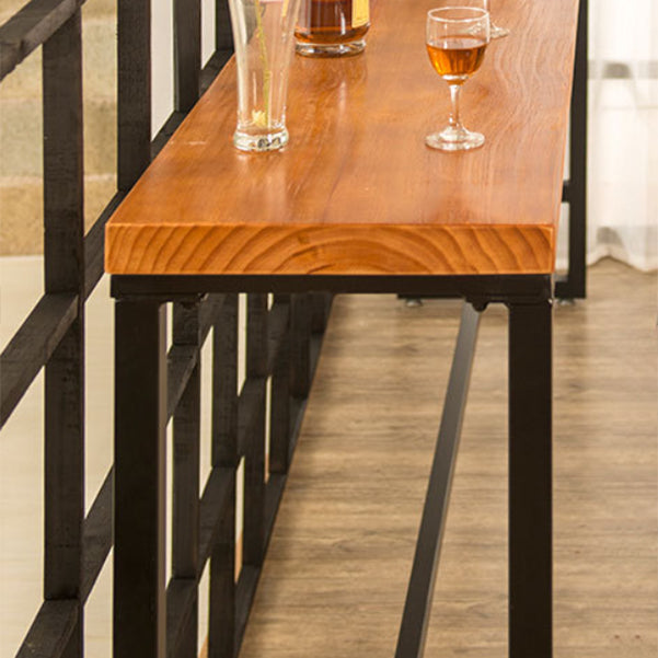 Industrial Bar Table Solid Wood Bar Dining Table with Trestle Base Clearhalo 'Bar Furniture' 'Bar Tables' 'bar_tables' 'furn' 'furn_bar_tables' 'Furniture' 'furniture_bar_tables' 'Kitchen & Dining Furniture' 4983763