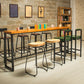 Industrial Bar Table Solid Wood Bar Dining Table with Trestle Base Clearhalo 'Bar Furniture' 'Bar Tables' 'bar_tables' 'furn' 'furn_bar_tables' 'Furniture' 'furniture_bar_tables' 'Kitchen & Dining Furniture' 4983767