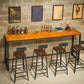 Industrial Bar Table Solid Wood Bar Dining Table with Trestle Base Clearhalo 'Bar Furniture' 'Bar Tables' 'bar_tables' 'furn' 'furn_bar_tables' 'Furniture' 'furniture_bar_tables' 'Kitchen & Dining Furniture' 4983771