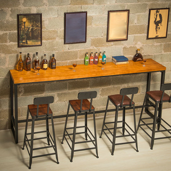 Industrial Bar Table Solid Wood Bar Dining Table with Trestle Base Clearhalo 'Bar Furniture' 'Bar Tables' 'bar_tables' 'furn' 'furn_bar_tables' 'Furniture' 'furniture_bar_tables' 'Kitchen & Dining Furniture' 4983771