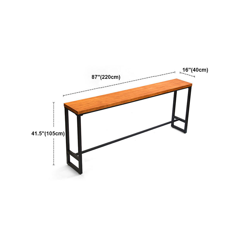 Industrial Bar Table Solid Wood Bar Dining Table with Trestle Base Clearhalo 'Bar Furniture' 'Bar Tables' 'bar_tables' 'furn' 'furn_bar_tables' 'Furniture' 'furniture_bar_tables' 'Kitchen & Dining Furniture' 4983776