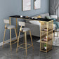 Glam Style Bar Table Artificial Marble Top Pub Table with Cabinet for Dining Room Clearhalo 'Bar Furniture' 'Bar Tables' 'bar_tables' 'Furniture' 'furniture_bar_tables' 'Kitchen & Dining Furniture' 4983780