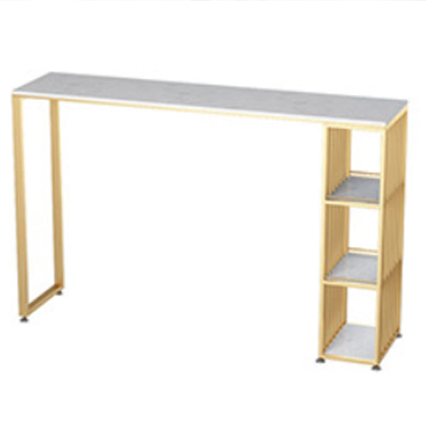 Glam Style Bar Table Artificial Marble Top Pub Table with Cabinet for Dining Room Clearhalo 'Bar Furniture' 'Bar Tables' 'bar_tables' 'Furniture' 'furniture_bar_tables' 'Kitchen & Dining Furniture' 4983782
