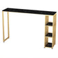 Glam Style Bar Table Artificial Marble Top Pub Table with Cabinet for Dining Room Clearhalo 'Bar Furniture' 'Bar Tables' 'bar_tables' 'Furniture' 'furniture_bar_tables' 'Kitchen & Dining Furniture' 4983784