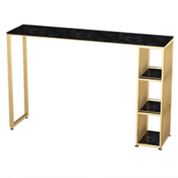 Glam Style Bar Table Artificial Marble Top Pub Table with Cabinet for Dining Room Clearhalo 'Bar Furniture' 'Bar Tables' 'bar_tables' 'Furniture' 'furniture_bar_tables' 'Kitchen & Dining Furniture' 4983784
